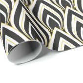 Black & White Art Deco Wrapping Paper ラッピングペーパー (ロールコーナー)