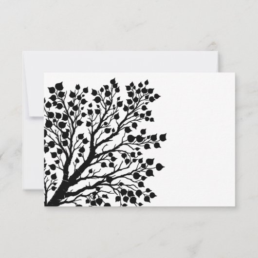 Black & White Aspen Wedding 出欠カード (裏面)