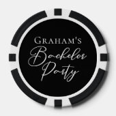 Black White Bachelor Party Personalized ポーカーチップ (正面)
