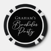 Black White Bachelor Party Personalized ポーカーチップ (裏面)