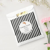 Black White Bakery Logo Product Packaging Bag フェイバーバッグ (封をした状態)