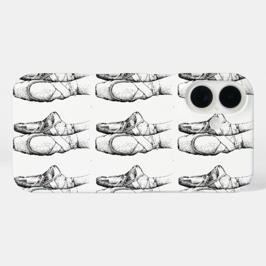 Black & White Ballet Slipper Case-Mate iPhoneケース (裏面 (横))