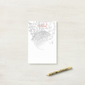 Black & White Basketball Ball & Net Your Name ポストイット (デスク上)