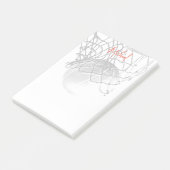 Black & White Basketball Ball & Net Your Name ポストイット (アングル)