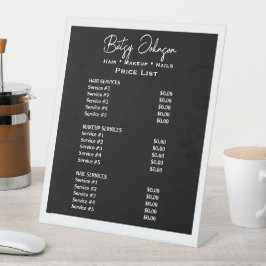 Black & White Beauty Salon Price List 台座サイン
