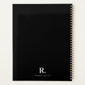 Black White Bold Dot Monogram Modern Minimalist プランナー手帳 (裏面)
