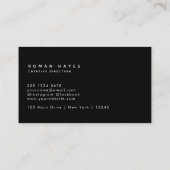 Black White Bold Dot Monogram Modern Minimalist 名刺 (裏面)