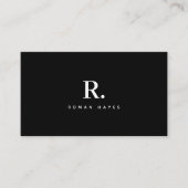 Black White Bold Dot Monogram Modern Minimalist 名刺 (正面)