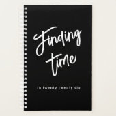 Black & White Bold Script Personalized Name  プランナー手帳 (正面)