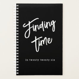 Black & White Bold Script Personalized Name  プランナー手帳