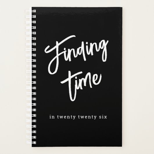 Black & White Bold Script Personalized Name  プランナー手帳 (正面)