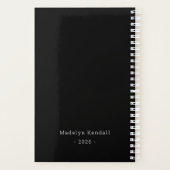 Black & White Bold Script Personalized Name  プランナー手帳 (裏面)