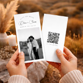 Black & White Bookmark Modern QR Code Photo セーブザデート