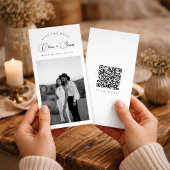 Black & White Bookmark Modern QR Code Photo セーブザデート