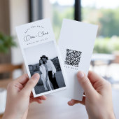 Black & White Bookmark Modern QR Code Photo セーブザデート
