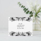 Black & White Botanical Wedding RSVP and Meals (スタンド正面)