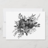 Black & White Botanical Wedding Save the Date セーブザデート (裏面)