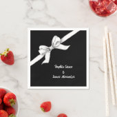 Black & White Bow | Elegant Wedding | Monochrome スタンダードカクテルナプキン (インサイチュ)
