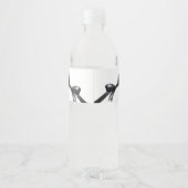 Black & White Bow | Elegant Wedding | Monochrome ペットボトルラベル (裏面)