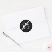 Black & White Bow | Elegant Wedding | Monochrome ラウンドシール (封筒)