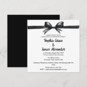 Black & White Bow | Elegant Wedding | Monochrome 招待状 (正面/裏面)