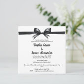 Black & White Bow | Elegant Wedding | Monochrome 招待状 (スタンド正面)