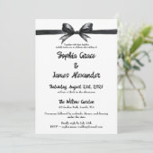 Black & White Bow | Elegant Wedding | Monochrome 招待状 (スタンド正面)
