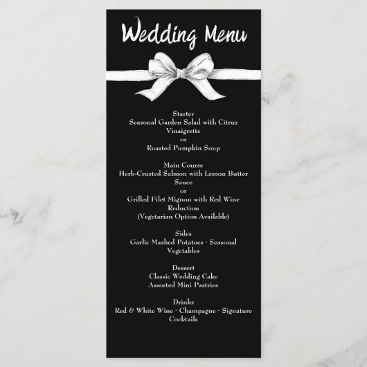 Black & White Bow | Elegant Wedding | Monochrome M メニュー (正面)