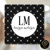 Black & White Bow Monogram ウィンドウサイン