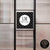 Black & White Bow Monogram ウィンドウサイン