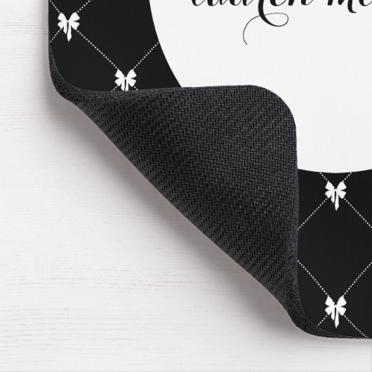 Black & White Bow Monogram マウスパッド (コーナー)