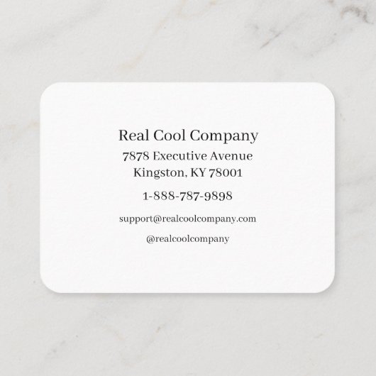 Black & White Bow Monogram Business Card 名刺 (裏面)