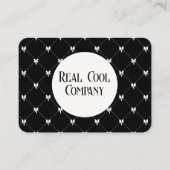 Black & White Bow Monogram Business Card 名刺 (正面)