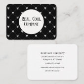 Black & White Bow Monogram Business Card 名刺 (正面/裏面)