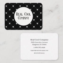 Black & White Bow Monogram Business Card 名刺