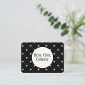 Black & White Bow Monogram Business Card 名刺 (スタンド正面)