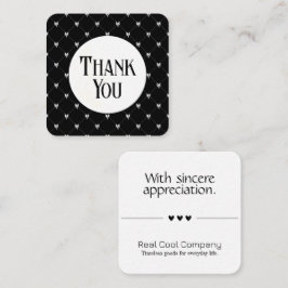 Black & White Bow Monogram Thank You Card エンクロージャーカード