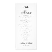 Black white branch Old Money wedding menu card ラックカード (正面)