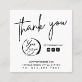Black White Branding Thank You スクエア名刺 (正面)
