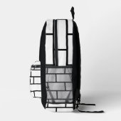 Black & White Brick Wall Urban Backpack プリントバックパック (右)