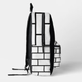Black & White Brick Wall Urban Backpack プリントバックパック (左)