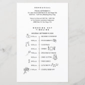 Black White bridal party Wedding Timeline list (裏面)