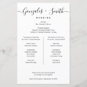 Black White bridal party Wedding Timeline list (正面)