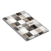 Black White Brown Squares ノートブック (右側)