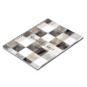 Black White Brown Squares ノートブック (左側)