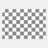 Black & White Buffalo Plaid, Checkers & Stripes ラッピングペーパーシート (正面3)