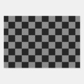 Black & White Buffalo Plaid, Checkers & Stripes ラッピングペーパーシート (正面)