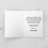 Black & White Buffalo Plaid Merry Christmas Photo シーズンカード (内部)