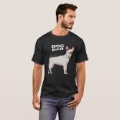 Black & White Bull Terrier Dog Dad Tシャツ (正面フル)