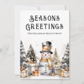 Black White Business Christmas シーズンカード (正面)